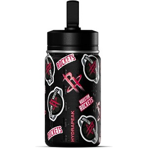 NBA Houston Rockets 14oz Kids Stainless Steel Water Bottle With Straw Lid and Flexible Handle - 1 of 4