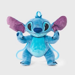 Kids' Stitch Plush 16" Backpack - Blue - 1 of 4