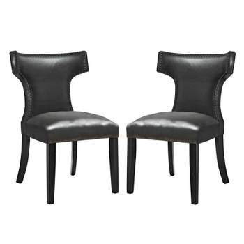 Set of 2 Curve Dining Chair Vinyl - Modway