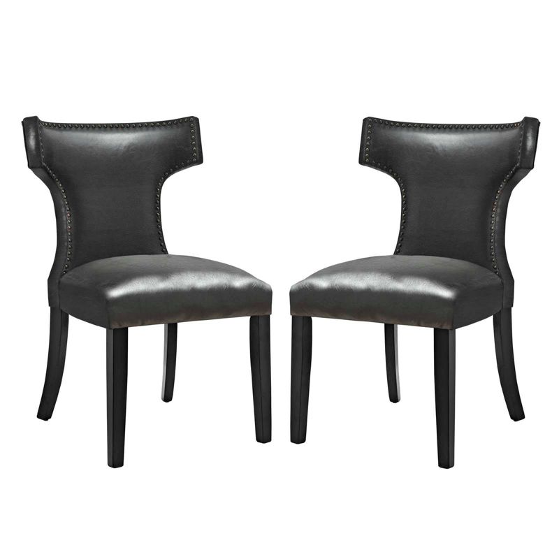 Set of 2 Curve Dining Chair Vinyl - Modway, 1 of 8