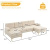 Karl Home |110 in. W Pillow Top Arm Chellie 4-Seat U-shaped Tufed Sofa in Gray - 2 of 4