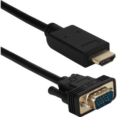 QVS 10ft HDMI to VGA Video Converter Cable - 10 ft HDMI/VGA A/V Cable for Tablet, Projector, Monitor, Computer, Audio/Video Device