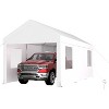 Gulches 12 x 20 Heavy Duty Portable Garage Carport Canopy with 2 Roll-up Doors & 4 Ventilated Windows for Cars, Trucks, Boats, Garden Tools - White - 2 of 4