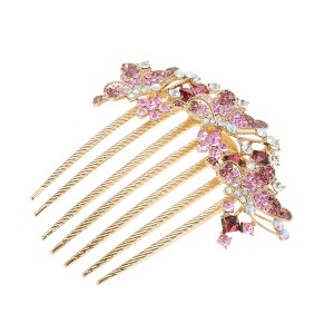 Unique Bargains Women's Portable Butterfly Rhinestones Side Comb 1 Pc - 1 of 4