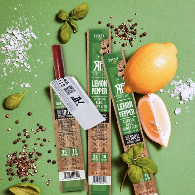 Righteous Felon Craft Jerky Lemon Pepper Turkey Meat Stick - 9g Protein - 1oz