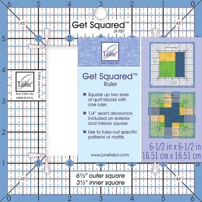 June Tailor Get Squared Ruler-6-1/2" Outer & 3-1/2" Inner