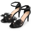 Perphy Women's Rhinestone Mesh Bow Ankle Strap Stiletto Heel Sandals - 3 of 4