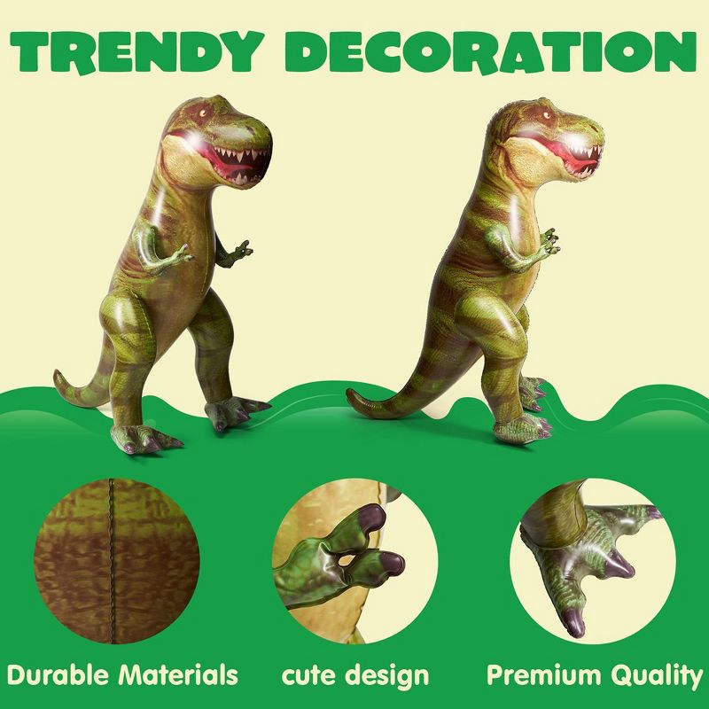 Syncfun 62" Giant T-Rex Dinosaur Inflatable Costume for Party Decorations, Birthday Party Gift for Kids and Adults (Over 5Ft. Tall), 3 of 9