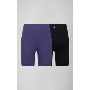 90 Degree By Reflex Girls 2 Pk Interlock Lanie Side Pocket Bike Short and Everyday Basic Bike Short - 1 of 4