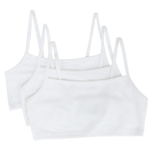 Fruit Of The Loom Women's Spaghetti Strap Cotton Sports Bra 3-pack White/ white/white 34 : Target