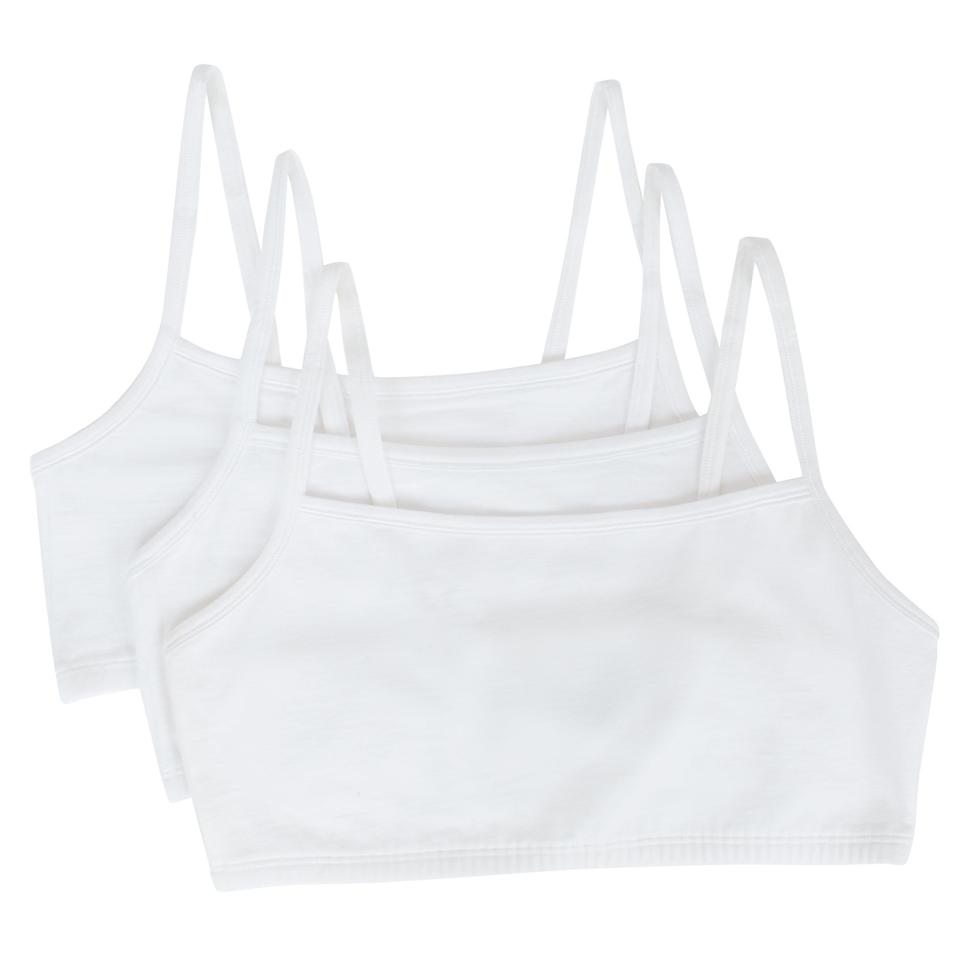 Fruit of the Loom Women's Spaghetti Strap Cotton Sports Bra 3-Pack White/White/White 34