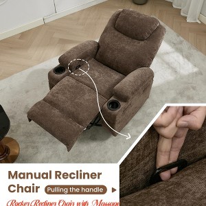 Rocker Recliner Chair w/ Massage and Heat, 360° Swivel and Rocking Function, Overstuffed Arms and Back for Ultimate Comfort - 1 of 4