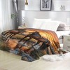 1pc Soft And Cozy Sunset with Horse Warm Scene Pattern Design Printed Blanket, Portable Blanket for Bed, Travel, Office, Sofa. - 4 of 4