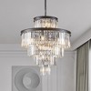 27.60"Black Luxury Crystal Chandelier Modern Chandeliers Lights Fixture Hanging Pendant Light Fixture for Dining Room,Black - 4 of 4