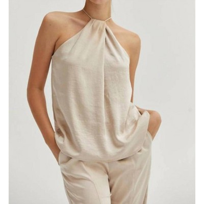 Women's Maria Satin Halter Top - CRESCENT