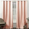 Home Mart Goods 2 Piece Blush Solid Silky Geometric Embossed Blackout Grommet Window Curtain Panel Set - 108" Long - 2 of 4