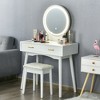 Costway Vanity Dressing Table Set Touch Screen 3 Lighting Modes Mirror Padded Stool - image 4 of 4