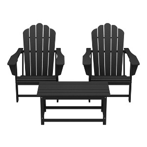 WestinTrends Highland 3-Piece Adirondack Chairs with Cup Holders and Coffee Table Set - 1 of 4
