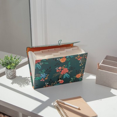 U Brands Paper Expandable File Organizer Midnight Blossoms_1