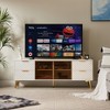 Vynxaria 60" White Geometric TV Center, Modern Fashion Stand with Drawers - 2 of 4