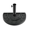 Nature Spring 20-lb Half-Round Freestanding Weighted Resin and Concrete Umbrella Holder - Black - 4 of 4