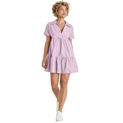 VENUS Womens Cotton Poplin Tiered Dress
