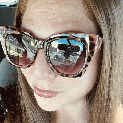Women's Oversized Two-tone Tortoise Shell Cateye Sunglasses - A New Day ...