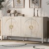 NicBex  Modern 4-Doors Sideboard,Kitchen Storage Cabinets with 5 Supportive Legs and Rounded Door Design for Kitchen and Dining Room,Blue/Brown - 4 of 4
