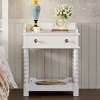 Elegant Wooden Nightstand with Drawer and Open Shelf, Rustic Wood Side Table with Storage for Bedroom or Living Room-Maison Boucle - 2 of 4