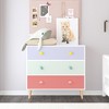 Vynxaria Kids 3 Drawer Dresser, Baby Nightstand & Storage Cabinet for Toddler Room, Nursery, Living Room & Apartment (Colorful) - 4 of 4
