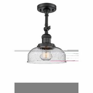 Bell - 1 Light Semi-Flush Mount In Industrial Style-14 Inches Tall and 8 Inches Wide - 1 of 1