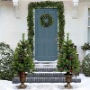 Pre-lit Xmas Tree Artificial Christmas 4-Piece Set with Garland, Wreath and Set of 2 3FT Entrance Trees X-mas with LED Lights-The Pop Home - 2 of 4