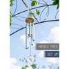 Nat & Jules Dean Crouser Hummingbird Watercolor Pink 26 x 4 Aluminum and Wood Wind Chime - 3 of 4