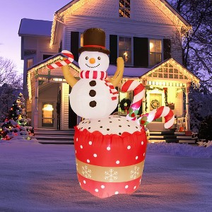 Nifti Nest Inflatable Christmas Decor - Snowman and Cupcake - 1 of 4