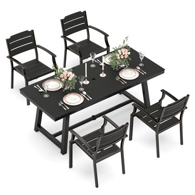 Arceso Outdoor Dining Chairs, 17 Inch Patio Dining Chairs, HDPS Material Outdoor Chairs, Patio Chairs  for Patio, Lawn, Garden, Indoor and Backyard