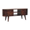 43" Solid Mango Wood TV Stand California Rounded Entertainment Unit with 4 Drawers, Nordic Legs, and Rounded Edges for Living Room and Bedroom - 2 of 4
