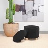 NicBex Round Storage Ottoman Faux Sheepskin Upholstered Foot Stool with Rounded Wood Feet for Living Room, Entryway - 2 of 4