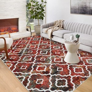 Washable Area Rugs, Rug Geometric Modern Rug for Bedroom, Non Slip Throw, Rugs Low Pile Stain Resistant Carpet for Nursery Dining Room - 1 of 4