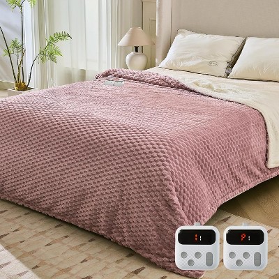 Coucheta Electric Heated Blanket - 6 Heat Levels & 9-Hour Auto Shut Off, Double-Sided Plush Fleece Throw Blanket, Machine Washable Soft Heating