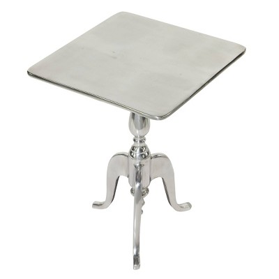 Silver Aluminum Square Accent Table 17" x 17"
