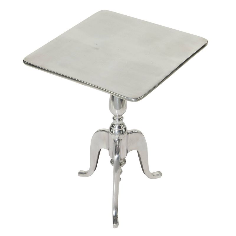 Traditional Aluminum Square Accent Table Silver - Olivia &#38; May, 4 of 8