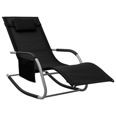 vidaXL Sun Lounger Textilene Black and Gray