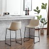 Cream Vintage Style 24" Armless Industrial Faux Leather Counter Stools Set of 2 - 2 of 4