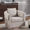 Aukfa Modern Swivel Accent Chair & Ottoman Set - Chenille Barrel Armchair with Removable Pillow ,2 Armrest Covers for Living Room, Bedroom - 3 of 4