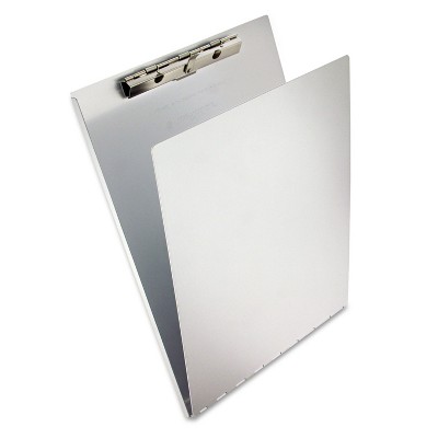 Saunders Aluminum Clipboard w/Writing Plate 3/8" Clip Cap 8 1/2 x 12 Sheets Silver 12017