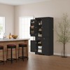Kitchen & Dining Room Slim Pantry Cabinet – 72-Inch Tall Wood Organizer with Drawer, Door & Adjustable Shelves - 2 of 3