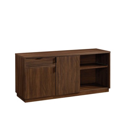 Englewood Large Hutch Spiced Mahogany - Sauder: Modern Home Office Credenza, Adjustable Shelves, MDF Construction