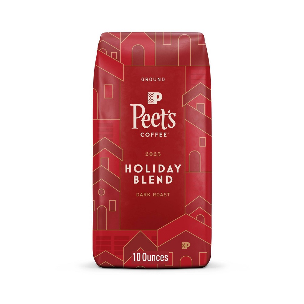 Peet's Coffee Holiday Blend Dark Roast Ground Coffee - 10oz: Arabica Beans, Source Varies, Unflavored