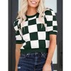Women's Short Sleeve Sweater Tops 2025 Spring Summer Trendy Crew Neck Casual T Shirts Blouses - 3 of 4