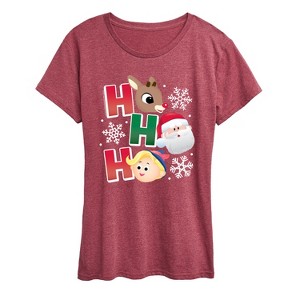 Women's - Rudolph - Rudolph Ho Ho Ho Short Sleeve Graphic T-Shirt - 1 of 4